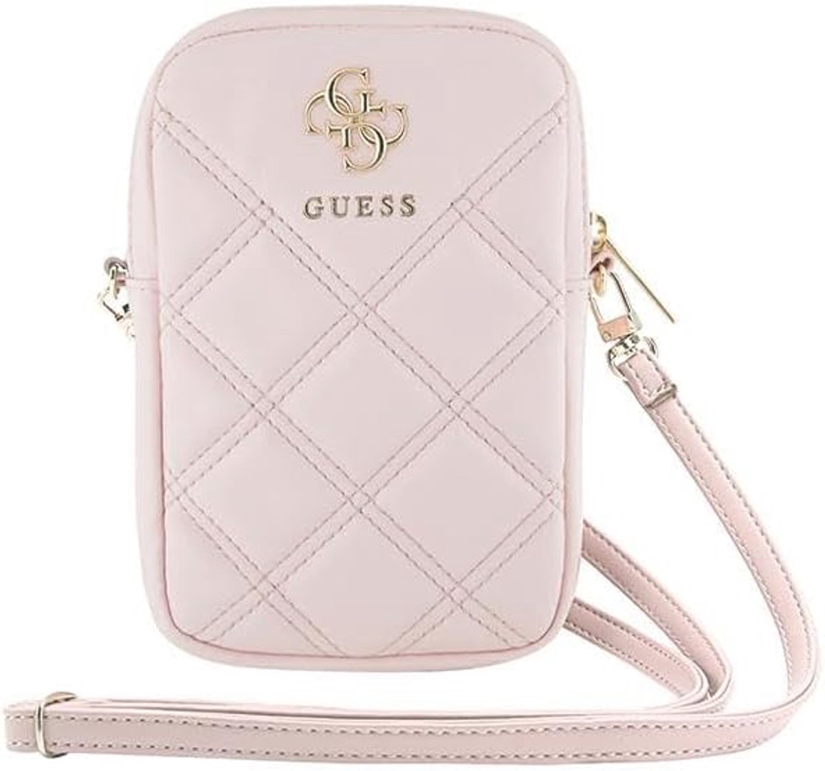 Telefoonhoesje - Schoudertasje - Dagelijks gebruik - Ritssluiting gewatteerd - 19 x 12 cm - Roze