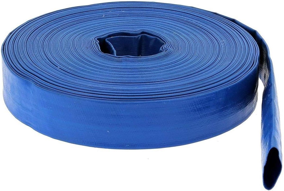 Platte Slang - Afvoerslang - Water Verplaatsen - Hoge Slijtvastheid - 10 Meter - Blauw
