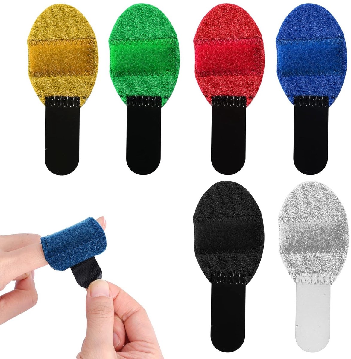 Zachte Vingerbrace voor Breukbescherming - 6 Stuks Trigger Finger Splints in 6 Kleuren voor Vingers Rechtzetten en Ondersteuning