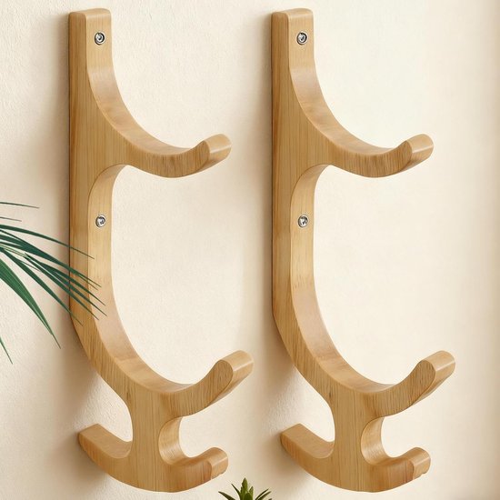Yogamathouder - Fitness Organizer - Ruimte Besparen - Duurzaam Hout - 41 x 25 cm — afbeelding 5