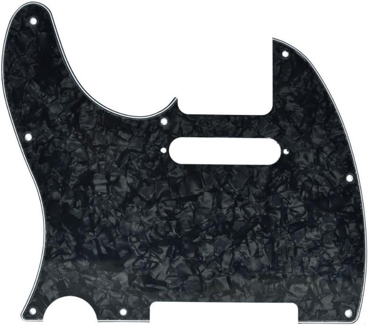 Tele Style Pickguard met Schroefgaten voor Telecaster - Zwart Parels, Geschikt voor Pickup Montage