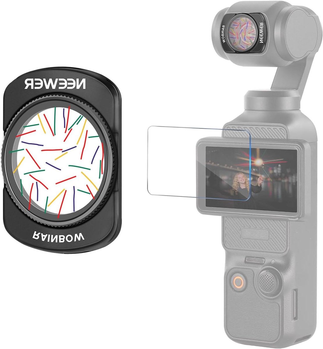 Sterrenfilter Camera - Effectfilter Lens - Creatieve Video's Maken - Regenboog Starburst Effect - Magnetische Bevestiging - Multicolor