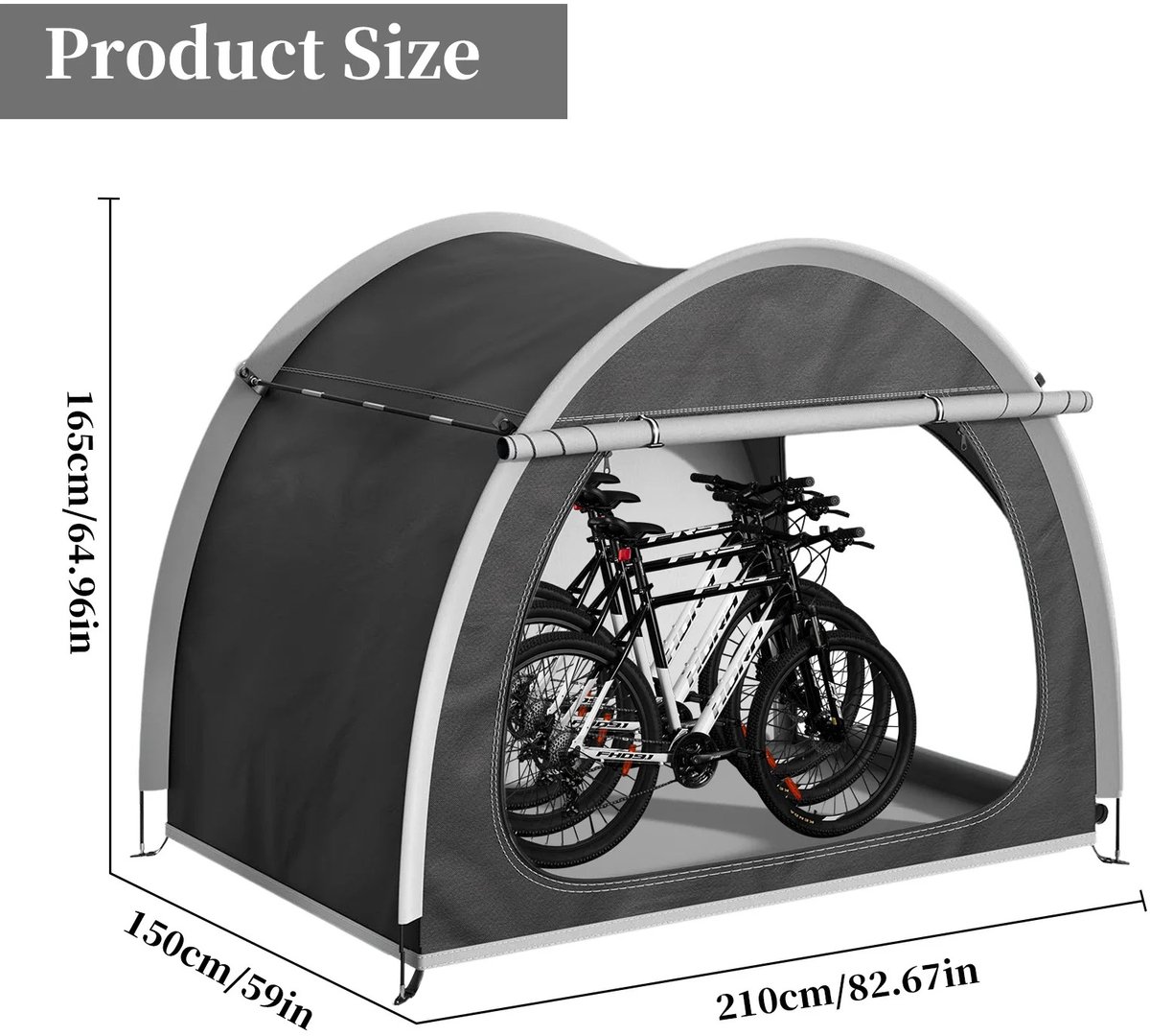 Zolara Fietstent Waterdicht 210D Oxford - Opvouwbare Fietsopslag voor 1-4 Fietsen met Draagtas - Buiten Fietsgarage - UV-bestendig