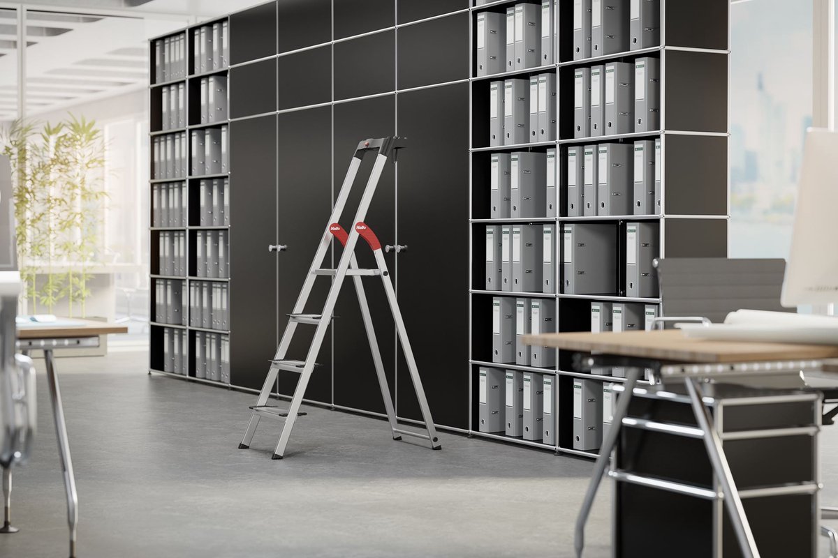 Trapladder Hailo L80, EN 131, met multifunctionele schaal en XXL-treden, tot 150 kg, div. varianten – foto 7