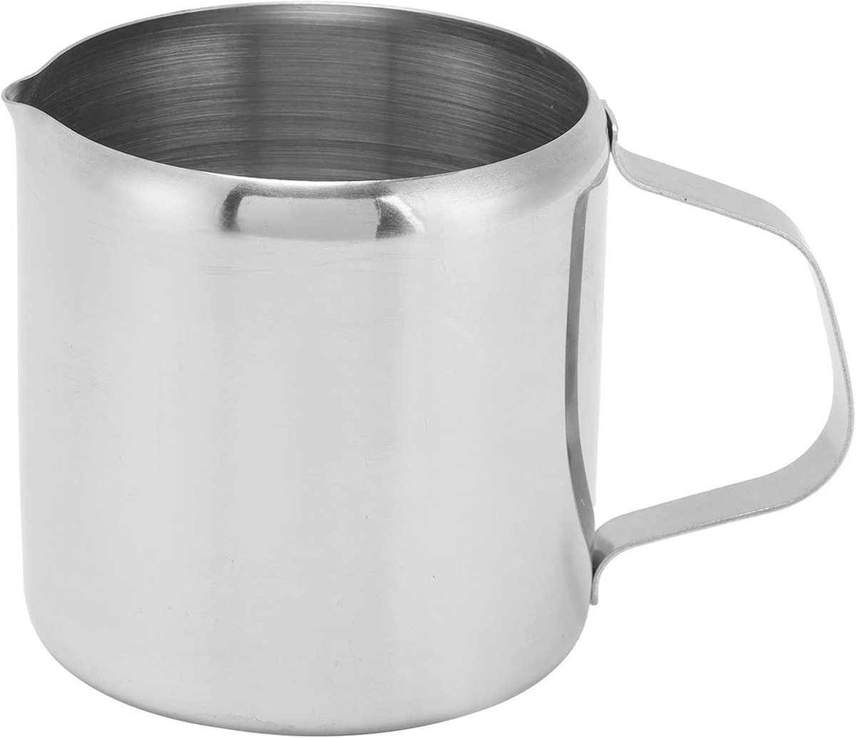 Melkkan, roestvrijstalen melkkan van 300 ml, koffie- en melkopschuimkan, mat