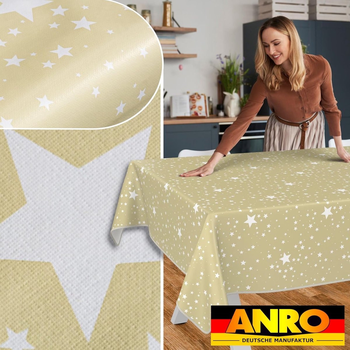 Tafelkleed - Afwasbaar zeil - Feestelijke decoratie - Waterafstotend - 120 x 180 cm - Beige