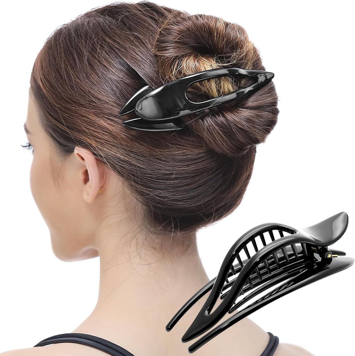 Franse Haarspelden - Haarclips Dames - Haar Stylen - Stevige Grip - 127 cm - Zwart