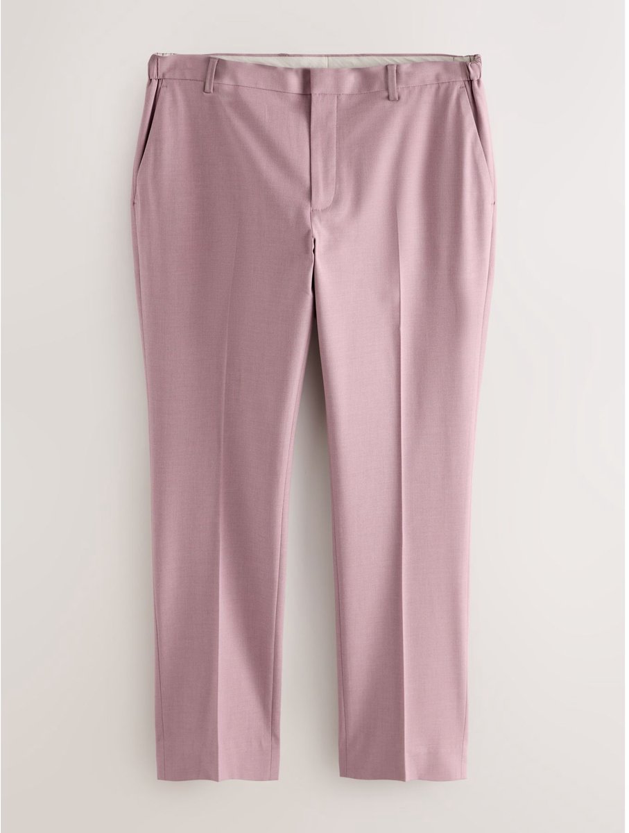 Next - Heren - Motionflex formele stretch broek met elastische taille, slim fit - Roze
