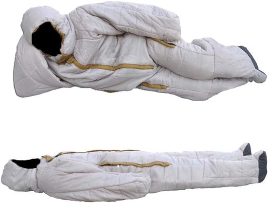 Draagbare Slaapzak - Outdoor Slaappak - Kamperen en Reizen - Met Voeten - Tot 185 cm - Neutraal — afbeelding 4