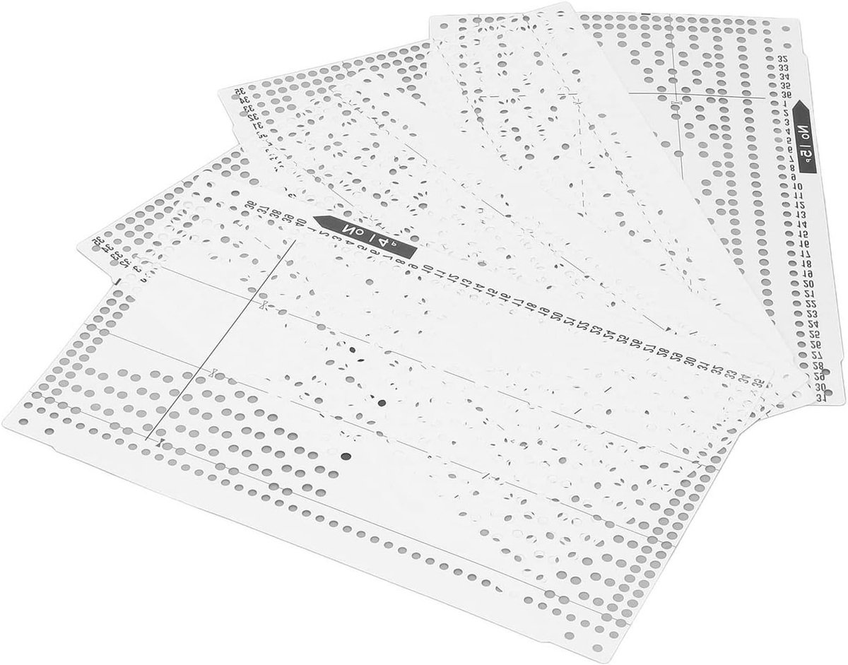 15 Stuks Vooraf Geponste Breikaartenset, 24 Steken Kaarten voor Breimachines, Duurzaam DIY Accessoire voor Creatief Breien en Handwerken