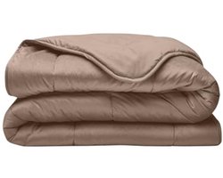 Dekbed zonder Overtrek - Superzacht Velvet bovenzijde - Microvezel onderzijde - All Seasons - 240x200 cm - Tweepersoons - Wasbaar & Drogergeschikt - Taupe/Bruin