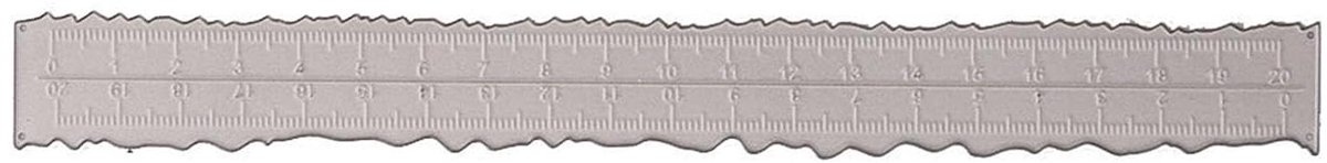 Papier Scheur Liniaal - Randmeetgereedschap Snijliniaal - Papier Snijden - Scheurbestendig Koolstofstaal - 22 x 3 x 1 cm - Zilver