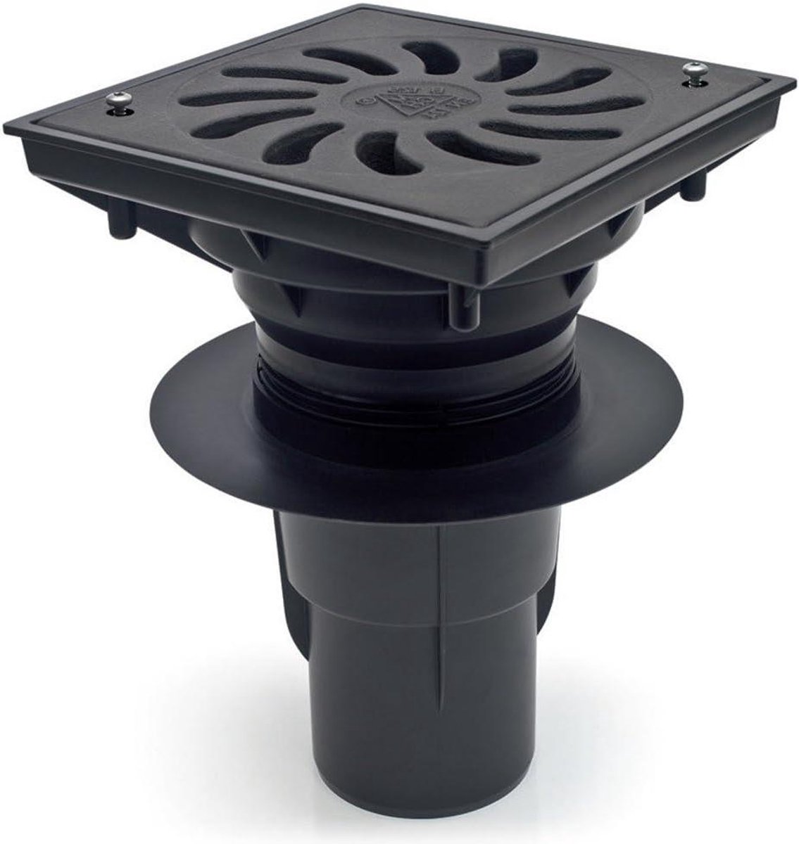 Afvoerkanaal - Waterafvoer put - Oprit drainage - Belastbaar 1500 kg - 245x245 mm - Zwart