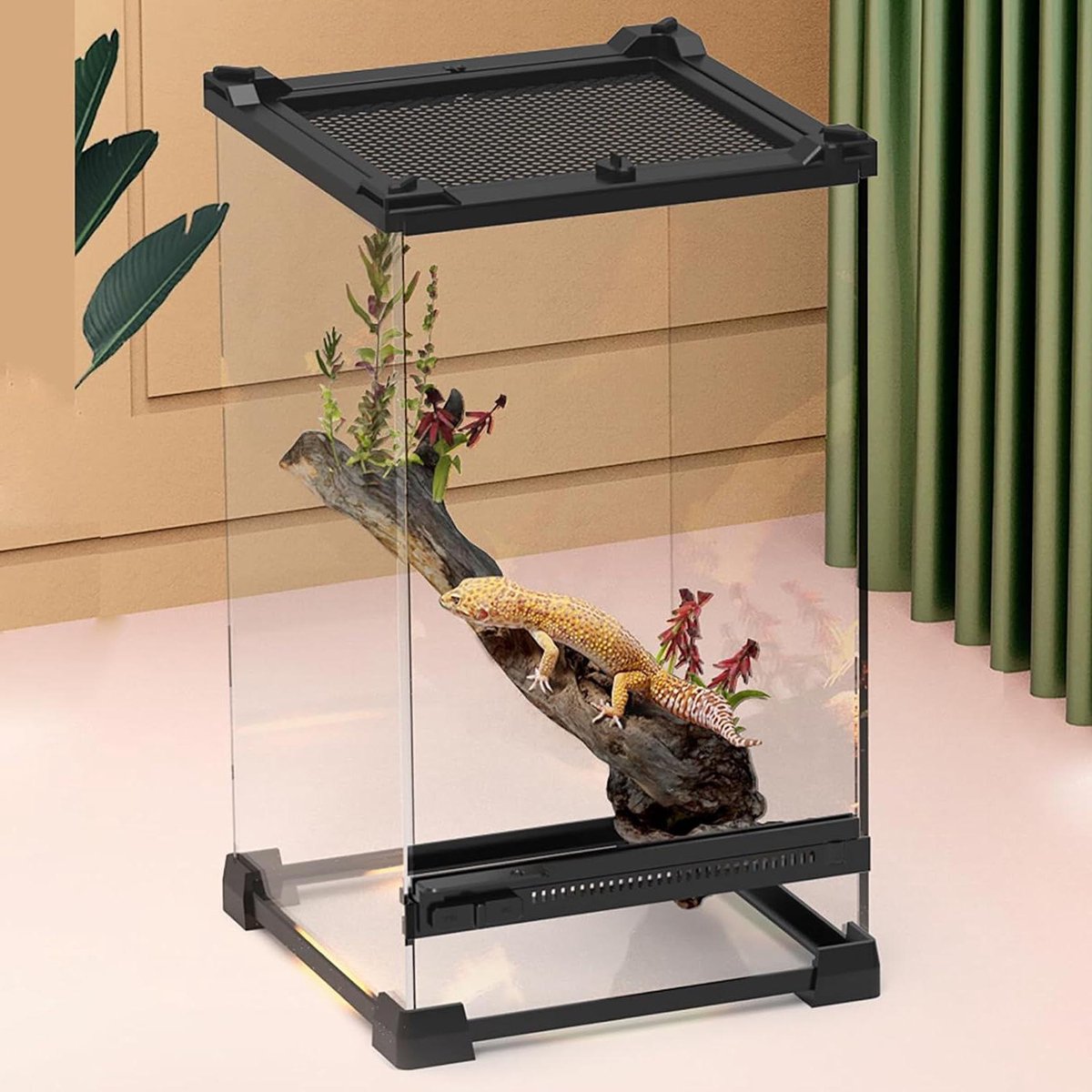 Reptielen Terrarium - Glazen Kooi - Huisdier Huisvesting - 360 Graden Zicht - 20 x 20 x 30 cm - Transparant