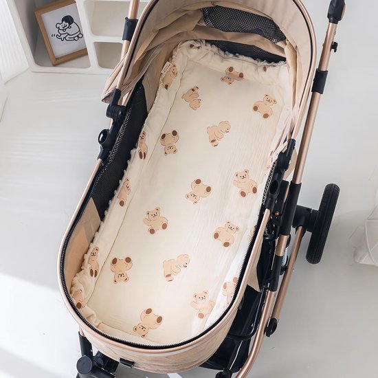 Kinderwagen Zitkussen - Voering Stoel - Comfort Baby - Dubbelzijdig Gebruik - 40 x 80 cm - Beer — afbeelding 2
