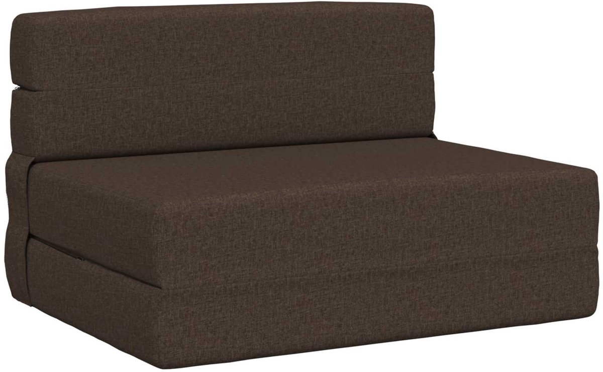 vidaXL - Vouwbare - Sofa - Bed - Taupe - 100 - x - 80 - x - 60 - cm - Stof