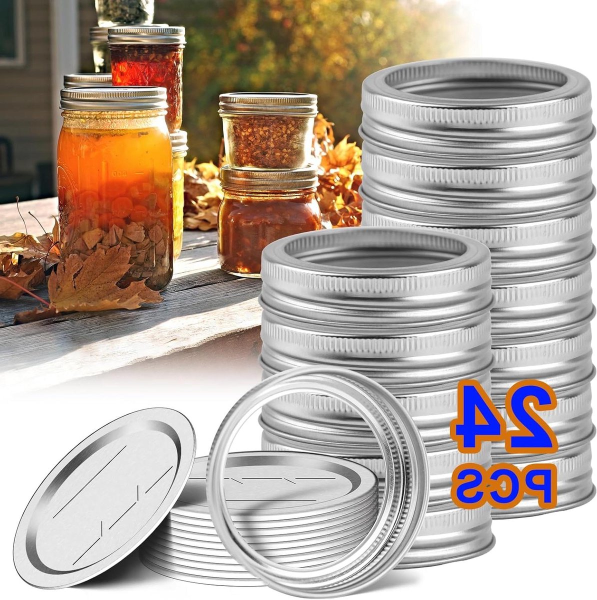 Inmaak deksels - Pot deksels - Voedsel bewaren - Roestvrij staal - 70MM - Zilver