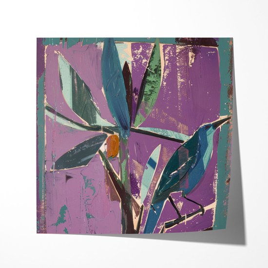 Abstract - Poster 100x100 cm vierkant Sfeervolle wanddecoratie voor woonkamer en slaapkamer - Premium papier - Zonder lijst