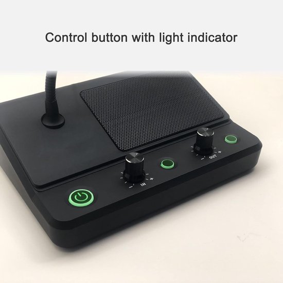 Raamintercom - Intercom Systeem - Communicatie Loket - Dubbele Luidspreker - 2 x 5W - Zwart — afbeelding 2
