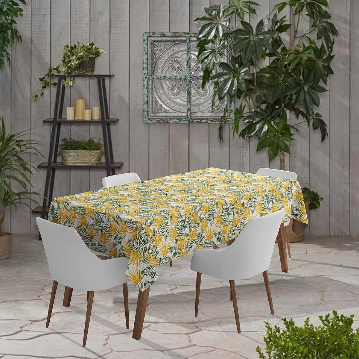 Tafelkleed Rechthoek - Tafelhoes Waterdicht - Buiten Dineren - Slijtvast Polyester - 58x120 Inch - Geel