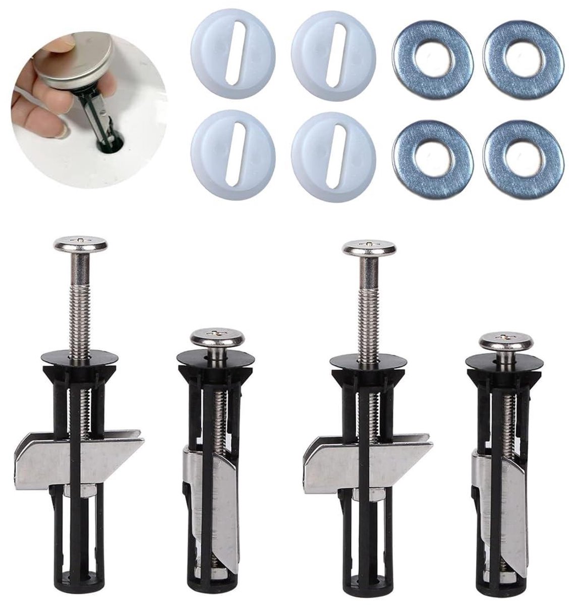 Toiletbril Schroevenset - Bevestigingskit Deksel - Toilet Reparatie - Roestvrij Staal - 2 Stuks - Natuurlijk