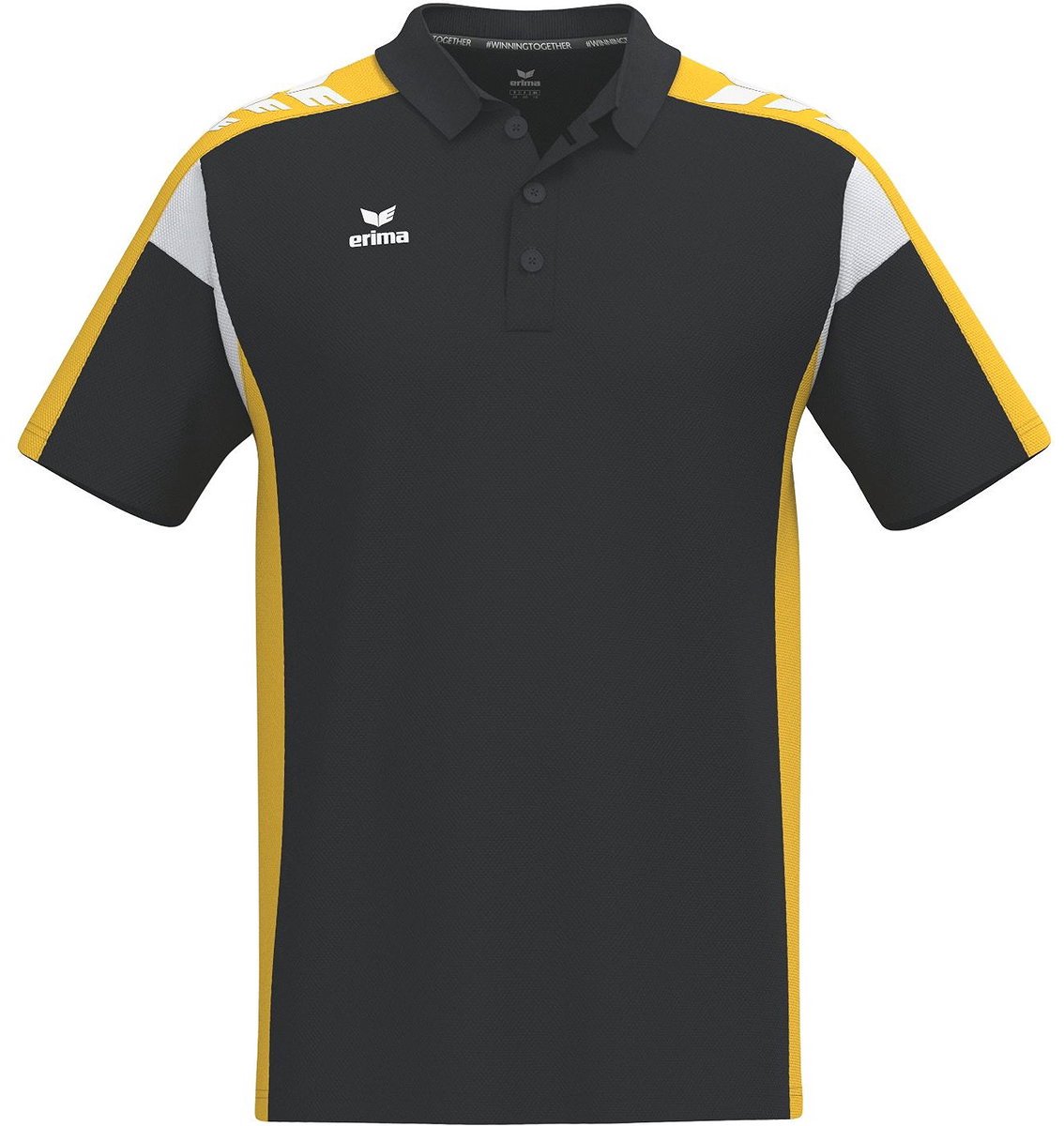 Erima Celebrate 125 Polo Heren - Zwart / Geel | Maat: XXL