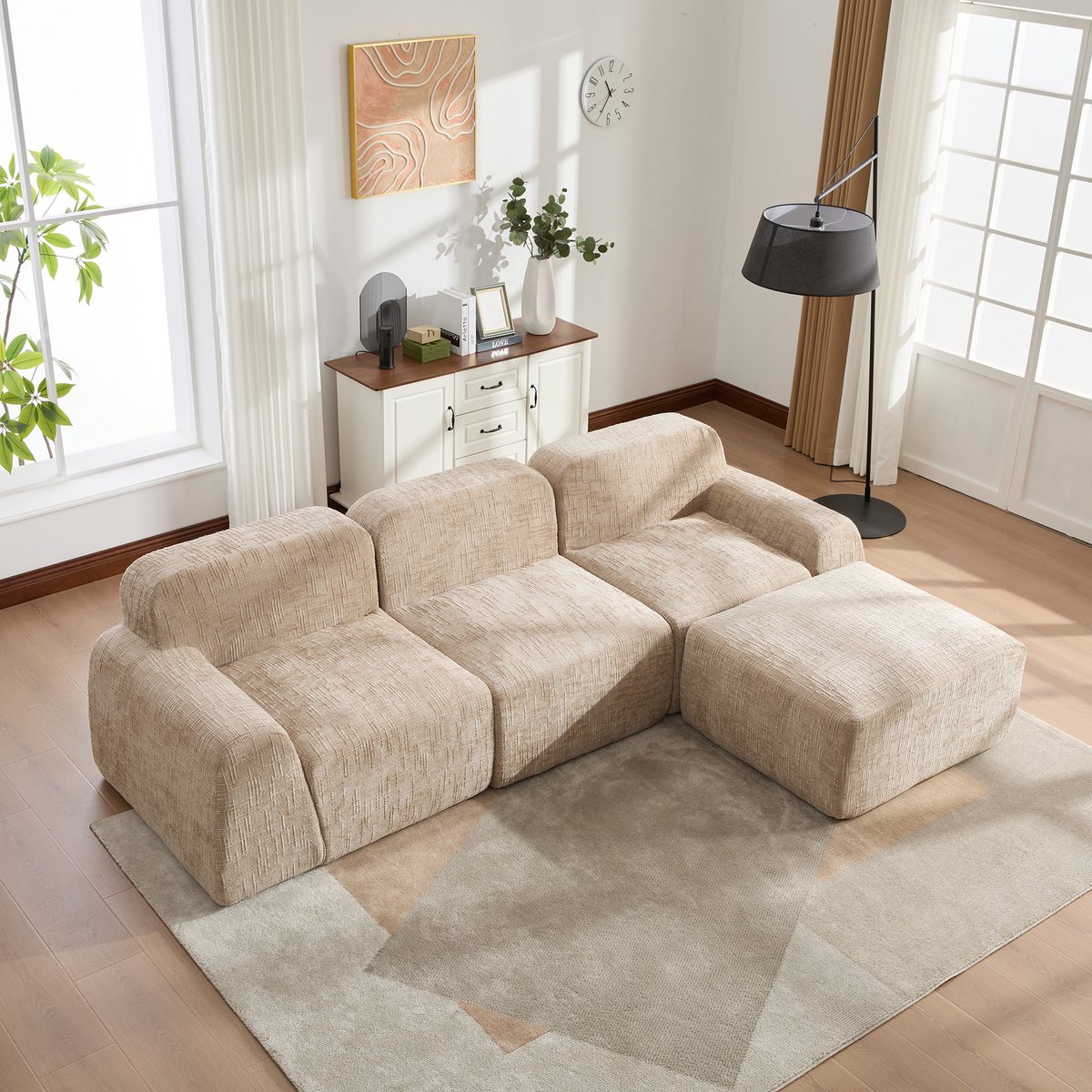REDOM Loungebank - Montagevrij met Zachte Constructie Zonder Hard Frame - Comfortabele Sof