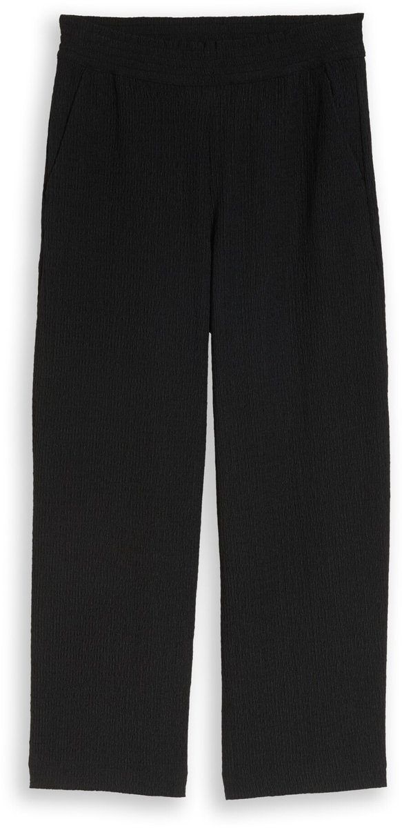 Tom Tailor Denim - Crinkle culottebroek - Maat XS - deep black