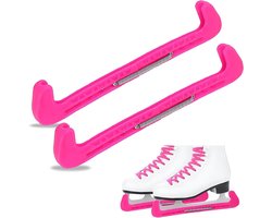 Bescherming voor ijsschaatsen, mesbescherming voor diverse soorten schaatsen zoals ijshockey en kunstschaatsen, plom pink kunststof