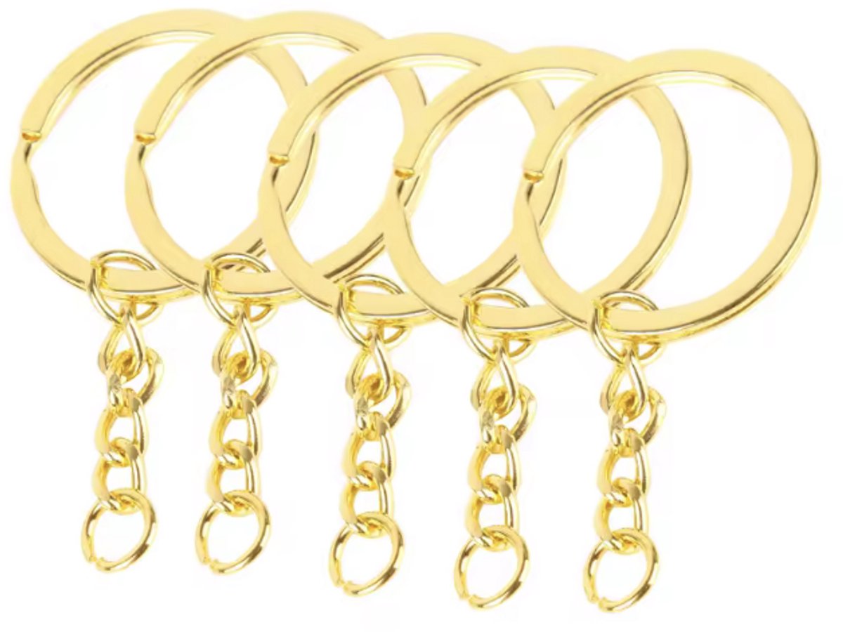 Goudkleurige sleutelringen - 50 stuks - 25mm diameter - Sleutel ringen - Sleutelhanger - Sleutelhangerringen - CHPN