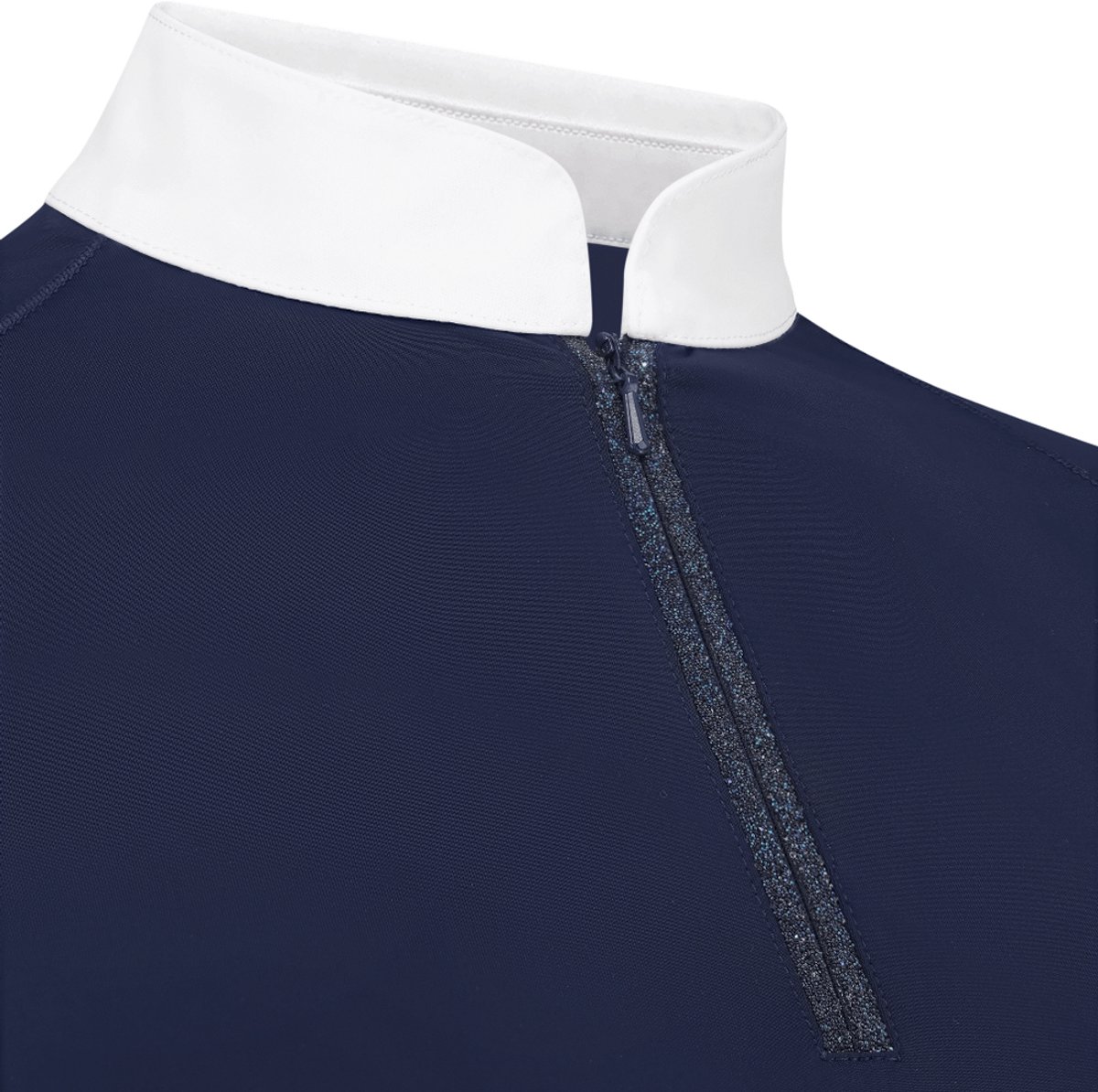 Kentucky Horsewear - Showshirt dames Classic met glitter rits lange mouwen marine size 36
