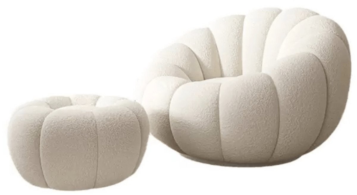DS4U - Olivia fauteuil set teddy - wit