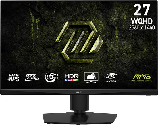 MSI MAG 272QPF E20 QHD Gaming Monitor 200Hz 27 inch - MSI Computer Europe - €157,00