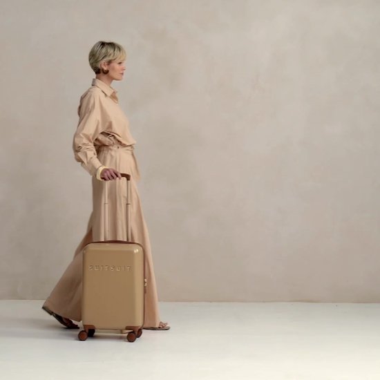 SUITSUIT Handbagage koffer 55x35x20 - Handbagage trolley - Lichtgewicht koffer - Reiskoffer - Veilig TSA cijferslot - Fab Seventies koffer Cuban Sand - Bruin