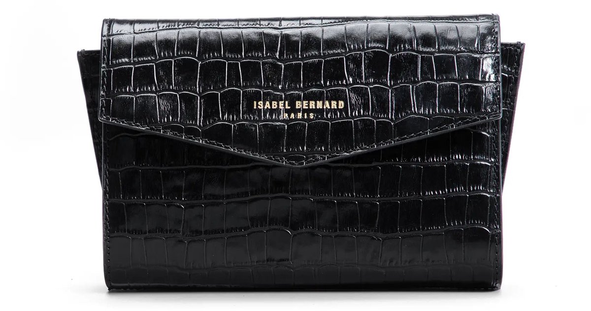 Isabel Bernard Honoré Dames Clutch Leer - Zwart