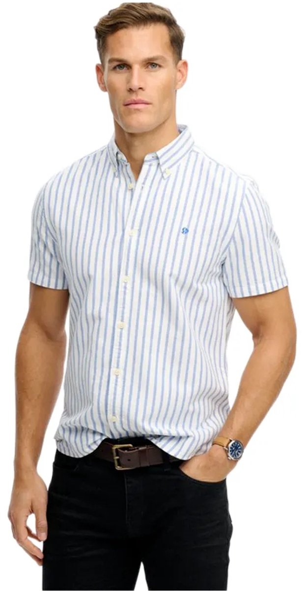 Superdry Preppy Oxford T-shirt Heren Blauw
