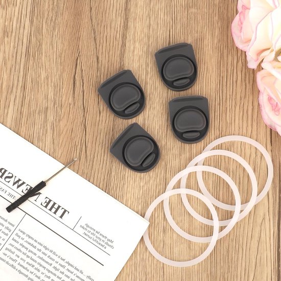 4 Stuks Vervangende Stoppen met 4 Flessen Grommets voor O-Ring Waterflesdeksels - Silicone en Plastic Accessoires voor 19/24/25/32/40oz Flessen van Merkloos — afbeelding 2