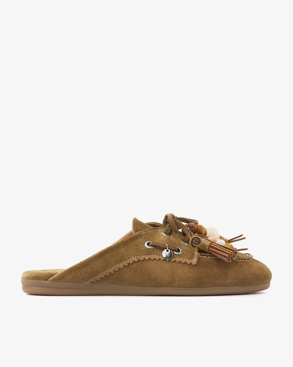 VIA VAI June Rhea Muiltjes Dames - Suède - Beige - Maat 36