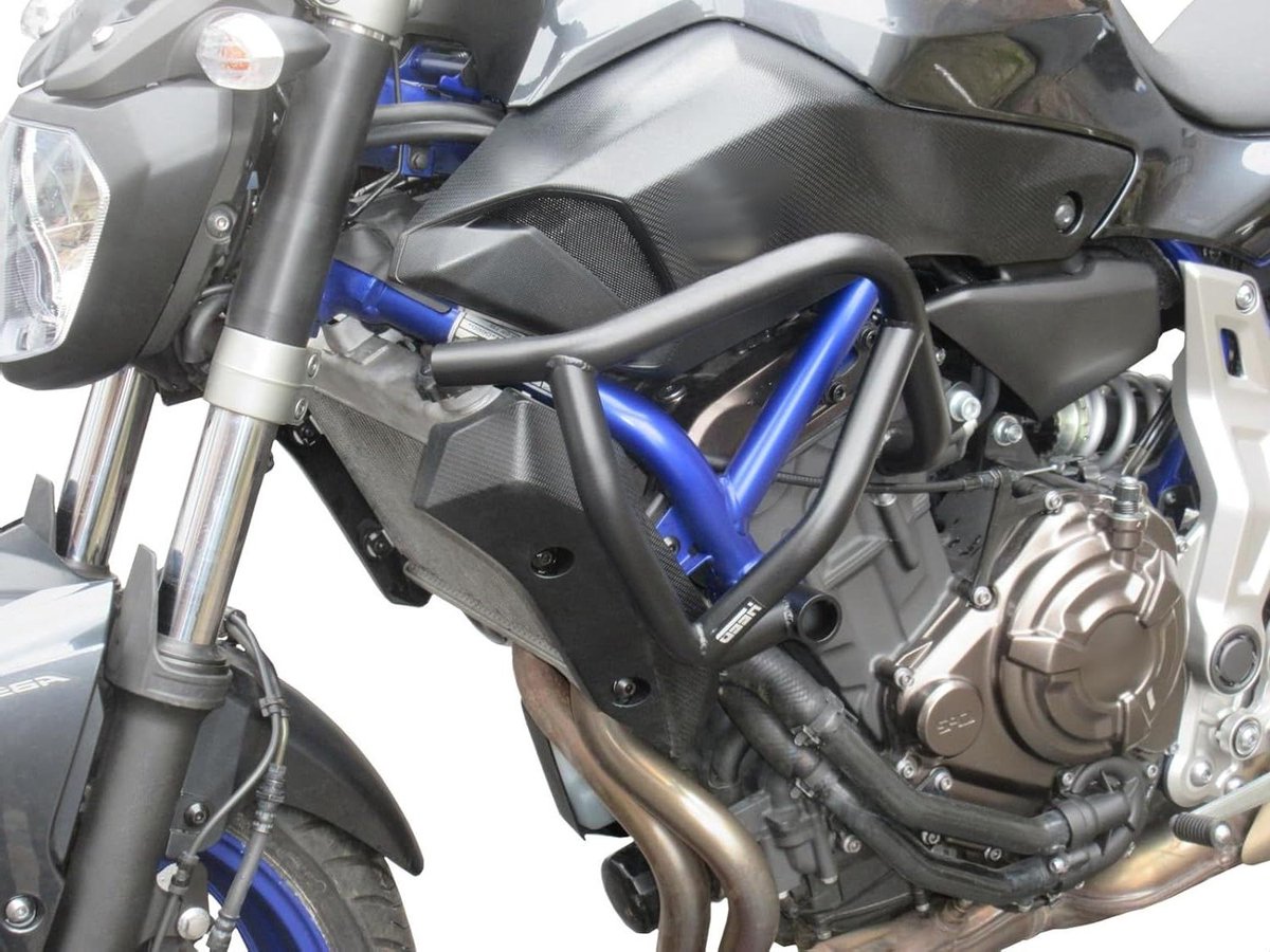 Motor Valbeugel - Frame Bescherming - Motor Beschermen - Gepoedercoat Staal - MT-07 2014-2017 - Zwart