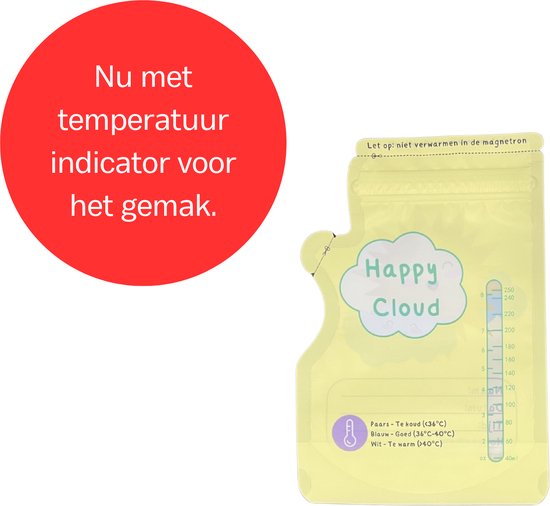 TSD goods (Happy Cloud) - Moedermelk Bewaarzakjes - 60 stuks - Extra groot - 300 ml - met Schenktuit - Borstvoeding Bewaarzakje - Babyvoeding Bewaarbakjes - Borstvoeding Zakjes - Makkelijk beschrijfbaar van TSD goods — afbeelding 4