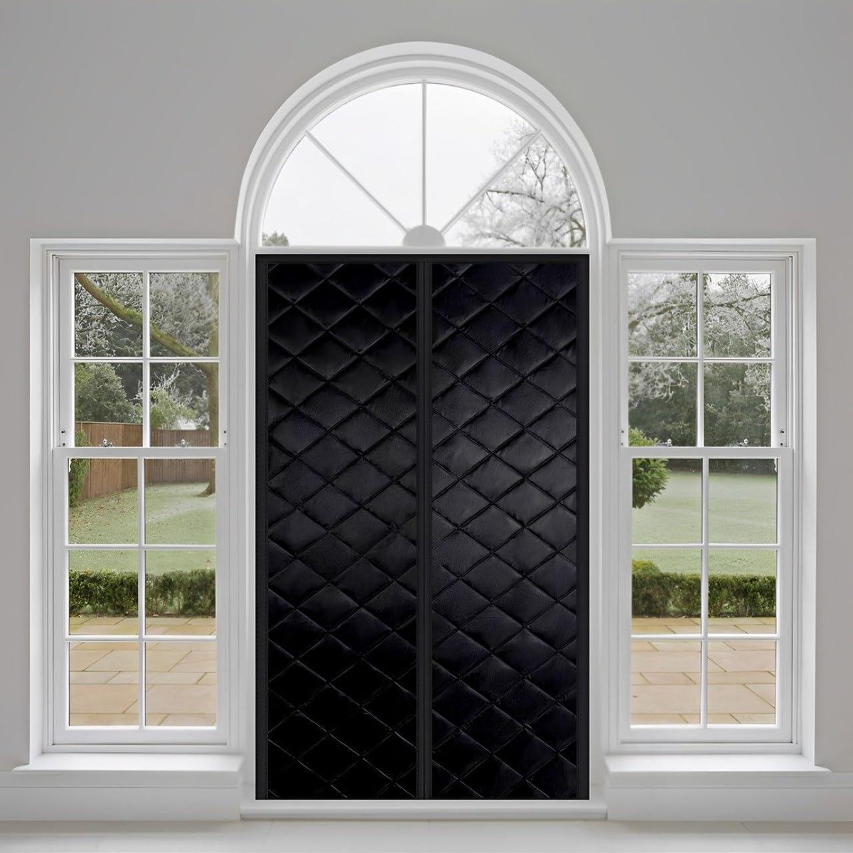 Isolerende Deur - Warmtegordijn Windscherm - Tocht Vrijhouden - Magnetische Sluiting - 130x185cm - Zwart