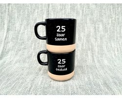 Mokken set - 25 jaar getrouwd - 25 jaar getrouwd versiering - 25 jaar getrouwd cadeau - 25 jaar huwelijk - Zilveren huwelijk - 25 jaar huwelijk cadeau - Trouwdag - Trouwdag cadeau - Huwelijkscadeau - Trouwdag jubileum - Jubileum huwelijk