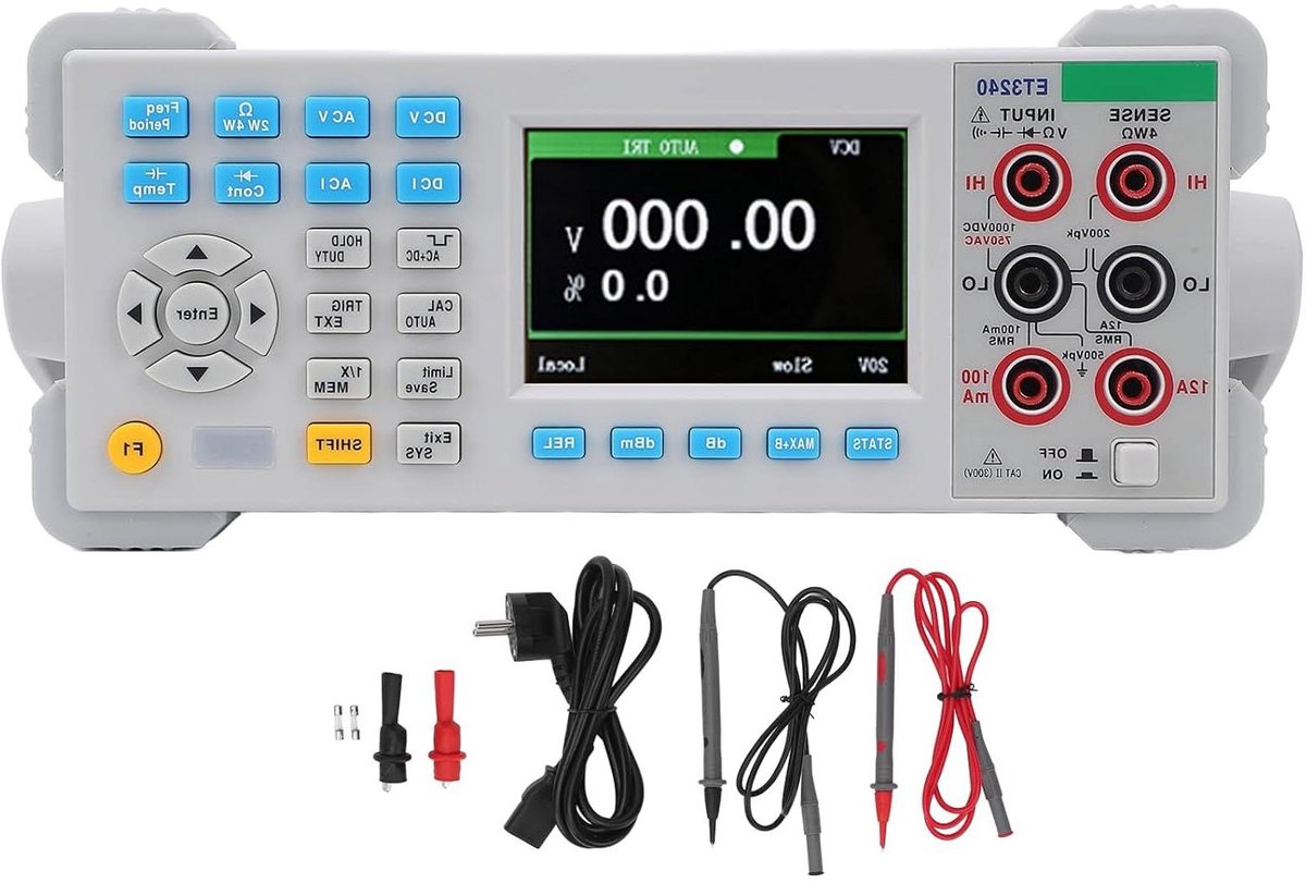 Digitale Multimeter - Spanningsstroommeter Tester - Elektrische Metingen Uitvoeren - 35 Inch Display Hoge Nauwkeurigheid - 4 1/2 Cijfers - Grijs