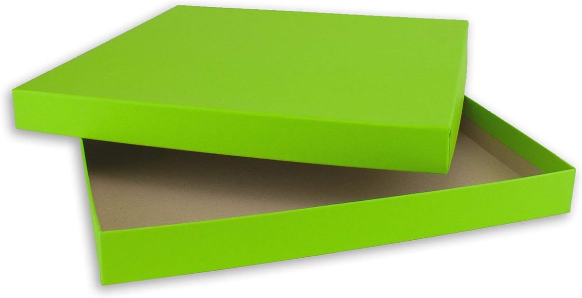 Opbergdozen Set - Geschenkdozen Vierkant - Decoratief Opbergen - Opvouwbaar met Deksel - 24 x 24 x 25 cm - Lichtgroen