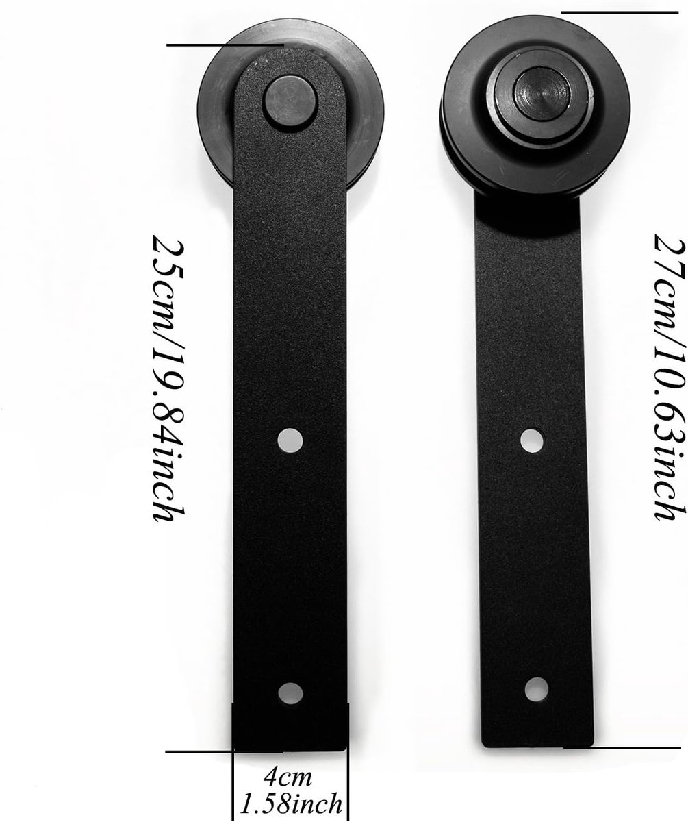 Schuifdeur Hardware - Schuifdeurrail Set - Deuren Ophangen - Koolstofstaal Constructie - 488 cm Lengte - Mat Zwart