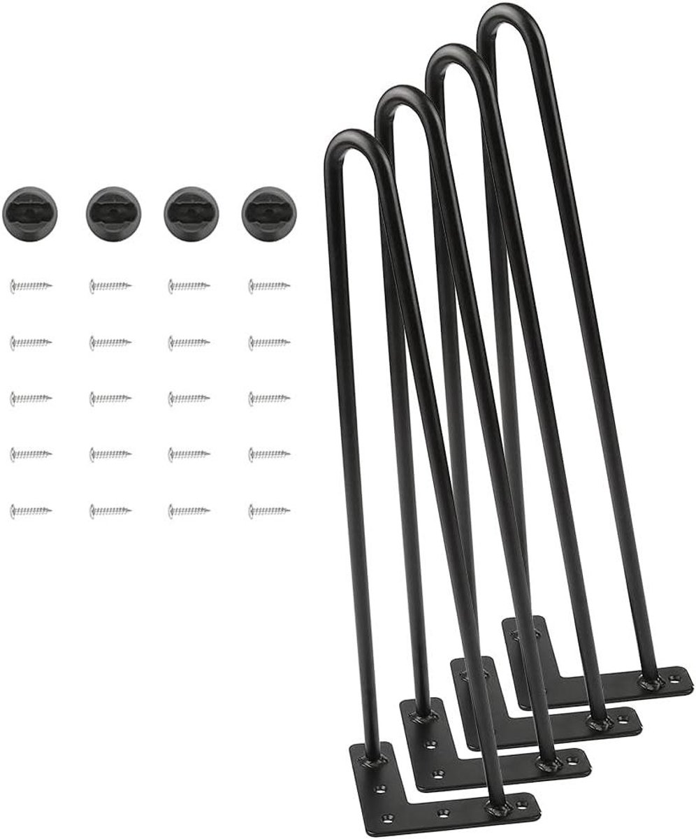 Tafelpoten Set - Meubelpoten Haarspeld - Meubels Maken - Dubbele Stang Stabiliteit - 41 cm - Zwart