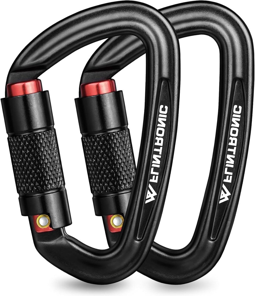 Vergrendelbare Karabijnhaak - Aluminium Clip D-ring - Outdoor Activiteiten - Vliegtuig Aluminium Materiaal - 99.3 x 59.4 mm - Zwart