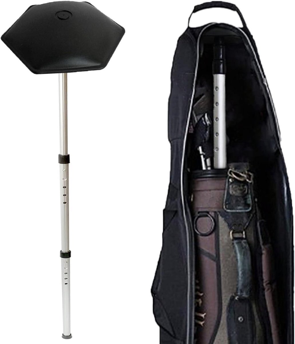 Golfclub Steunpaal - Reissteun Golf - Golfclubs Beschermen - Verstelbaar Telescopisch - Max 52 inch - Zwart