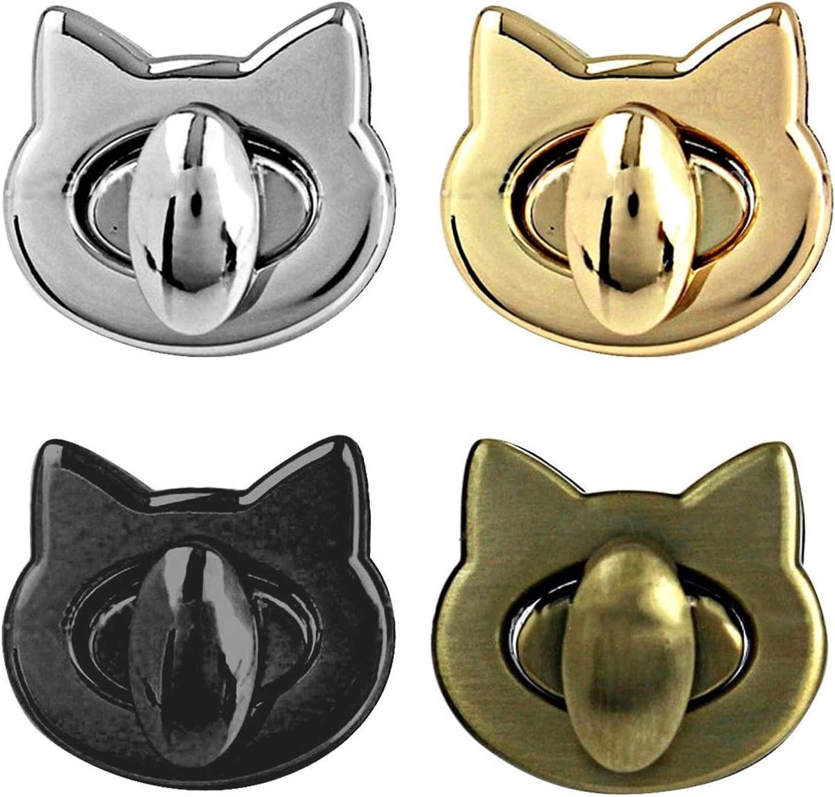 Buckle Twist Bag Lock - Sluiting voor Handtas, Portemonnee en DIY Leren Projecten - 4 Stuks Klemmen Accessoires voor Handwerk