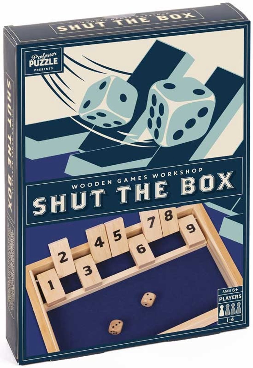Professor Puzzle shut the box spel voor kinderen en families.